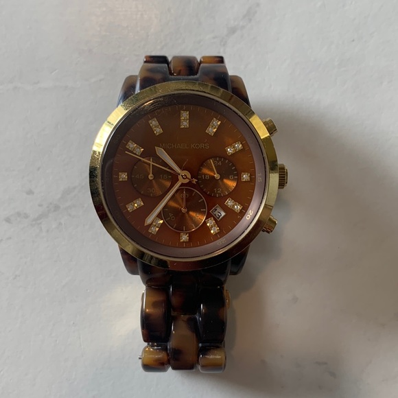 Michael Kors 40mm Tortoise and Crystal watch Michael Kors 40mm Tortoise and Crystal watch main image 3